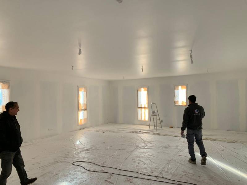 Couche de primaire dans le Gymnase